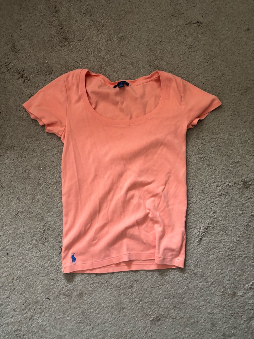 Ralph Lauren Coral Scoop Neck Short Sleeve Tee